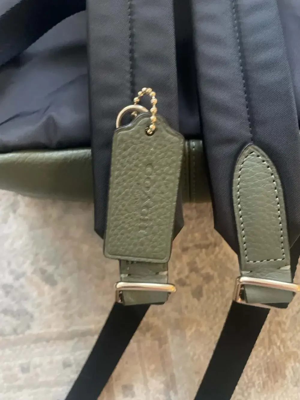 Coach Charlie Medium Backpack in Olive Green Pebbled Leather - Picture 5 of 7